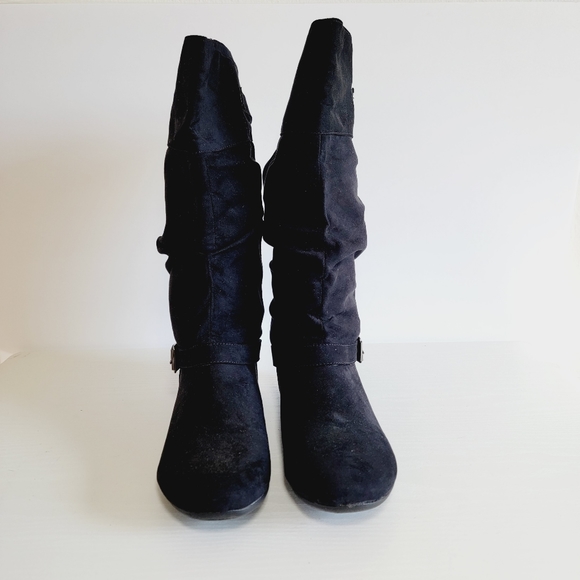 Report Footwear Flat Black Suede Mid-Calf Boot with buckle detail - Picture 9 of 11